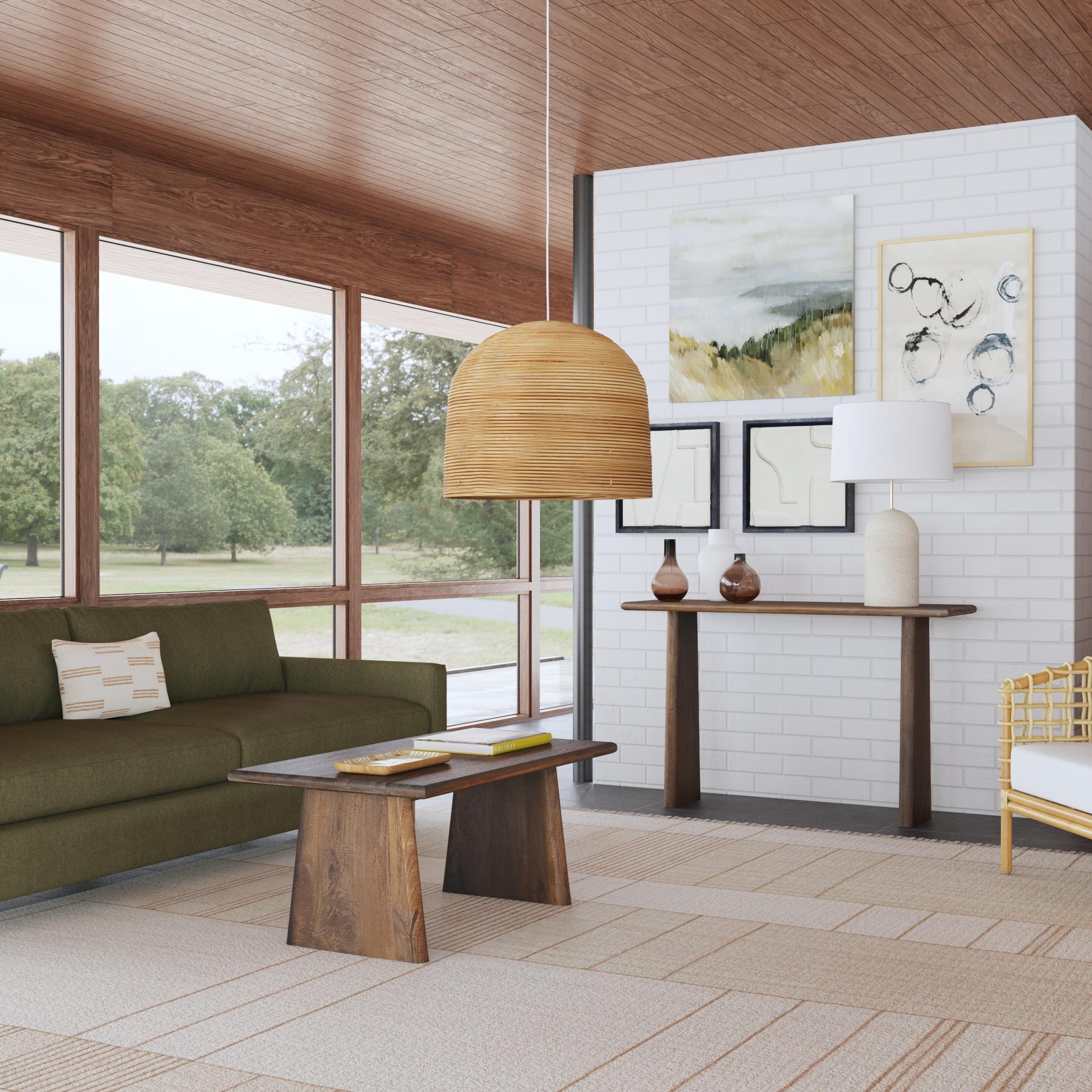 Java Rattan Dome Pendant Light – East at Main