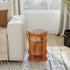 Brown Kimber Ribbed Solid Wood Side Table Mango Wood accent side table