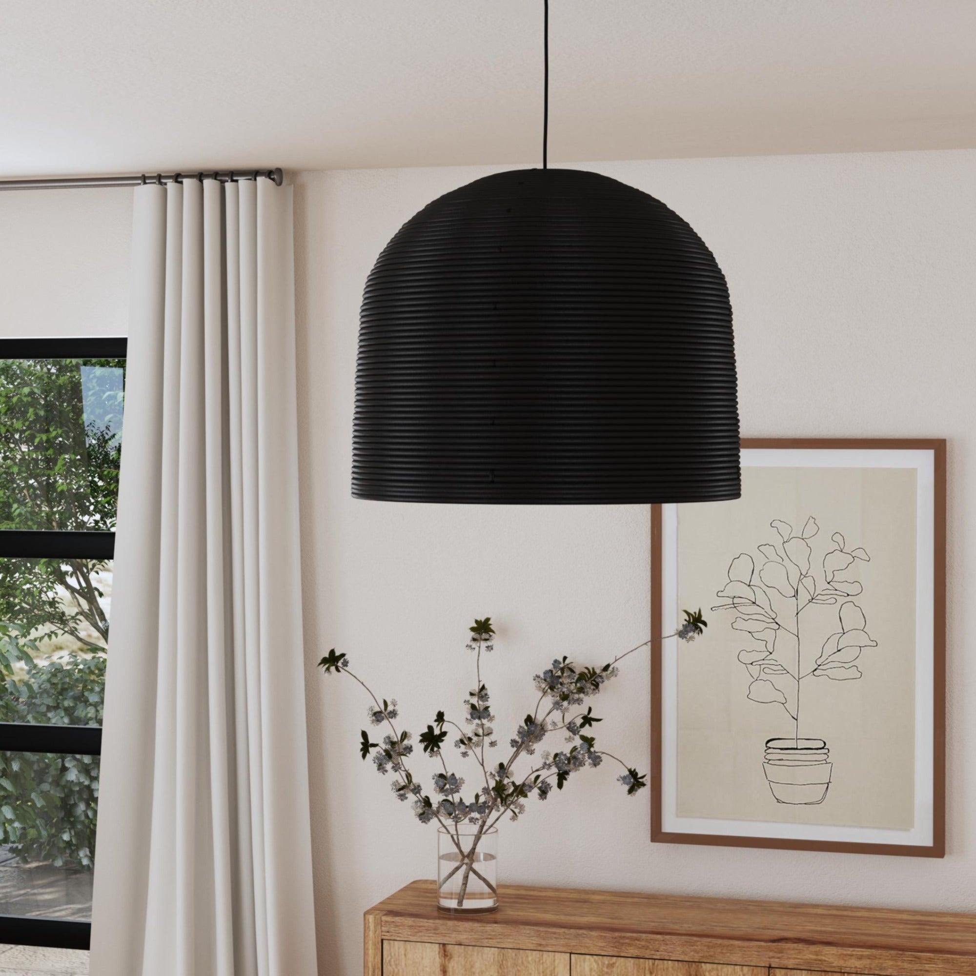 Java Rattan Dome Pendant Light – East at Main