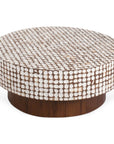 Mila Coconut Shell Round Pedestal Coffee Table