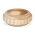 Beige Dialah Munggur Wood Geometrical Carved 18" Decorative Bowl Munggur Wood serving tray