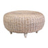 White Maya Round Handwoven Abaca 35" Coffee Table Abaca coffee table