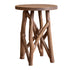 Brown Eli Hand-Carved Solid Wood 14" Side Table with Twig Base Bayur Wood accent side table