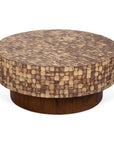 Mila Coconut Shell Round Pedestal Coffee Table