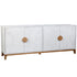 White Roma Mango Wood 80" Two-Tone Hand-Carved Arched Door Sideboard Mango Wood storage cabinet