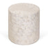 White Tasi Round Capiz 15.5" Accent Table Capiz Shell accent side table