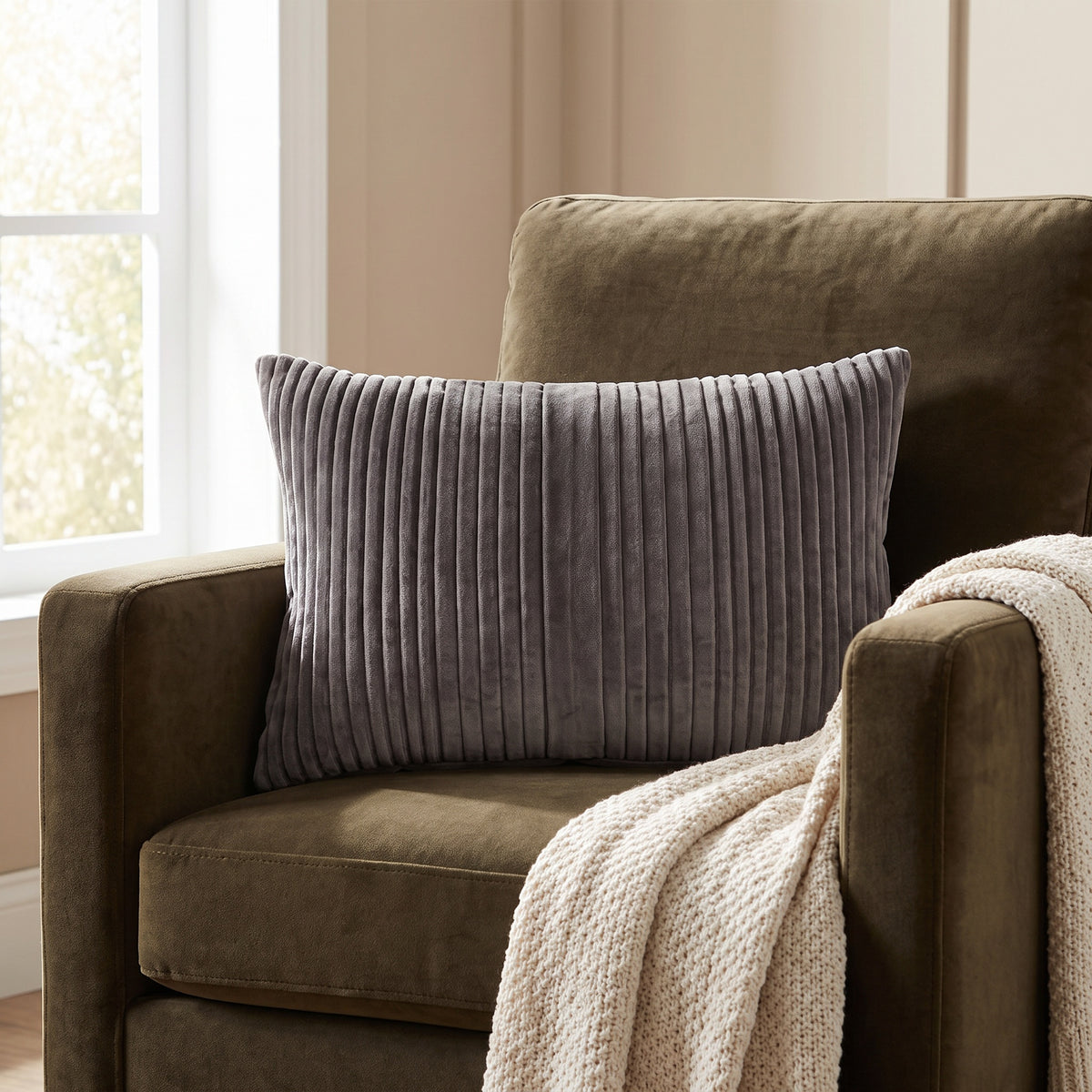 Hayes Pleated Velvet Pillow