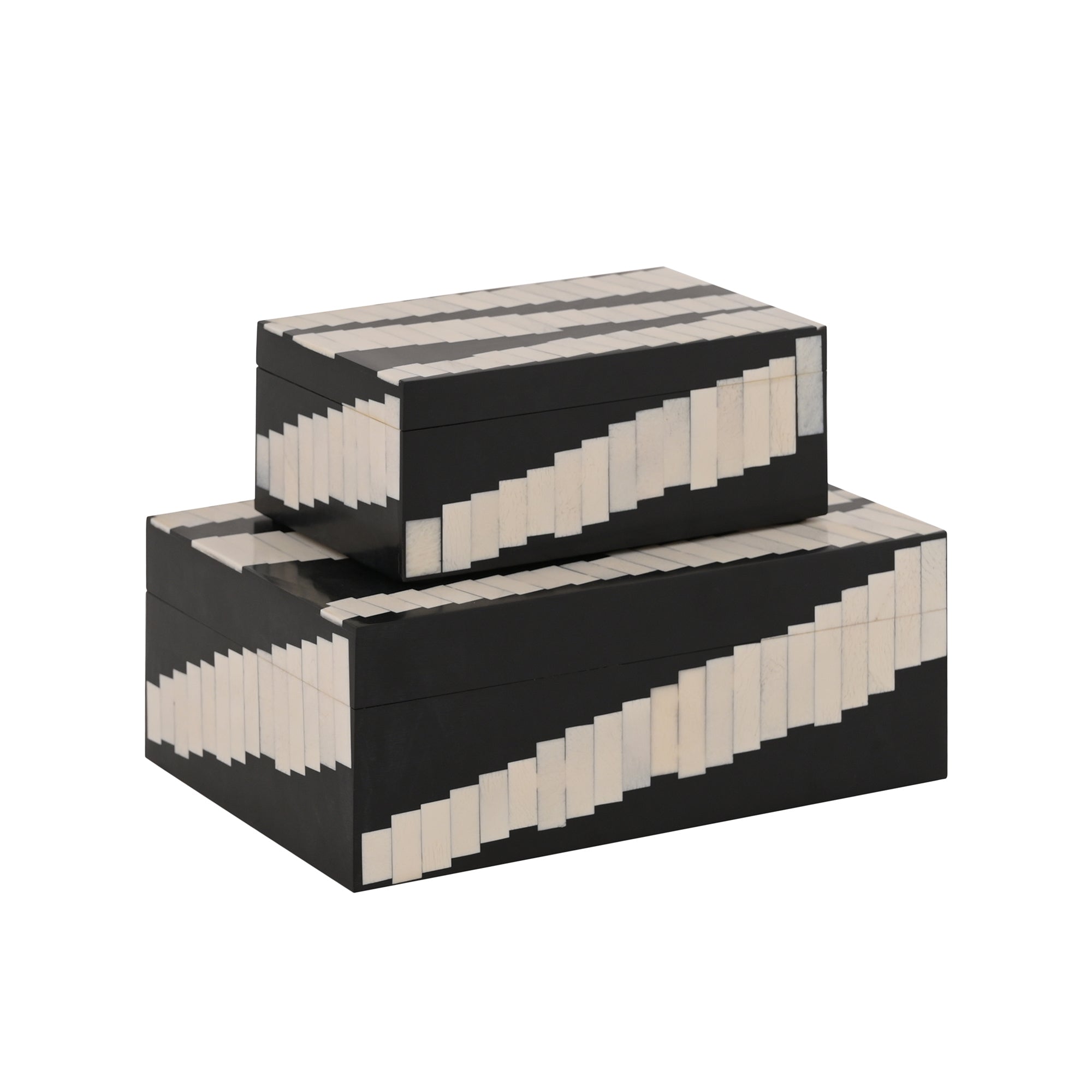 Indigo Road by Egypt Sherrod x East at Main Kamari Geometric Inlay Decorative Nesting Box (Set of 2)