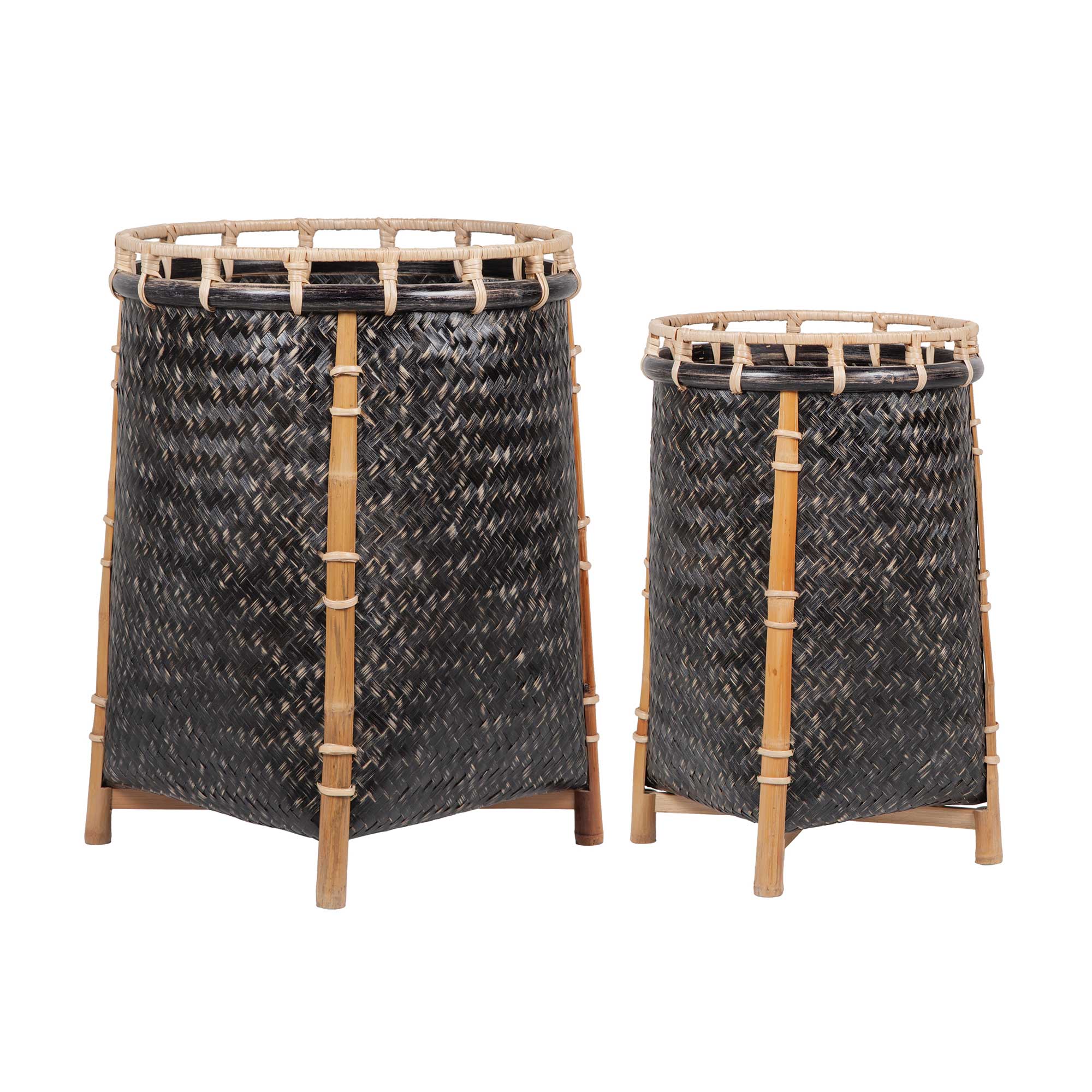 Luz Round Rattan Baskets, Set of 2