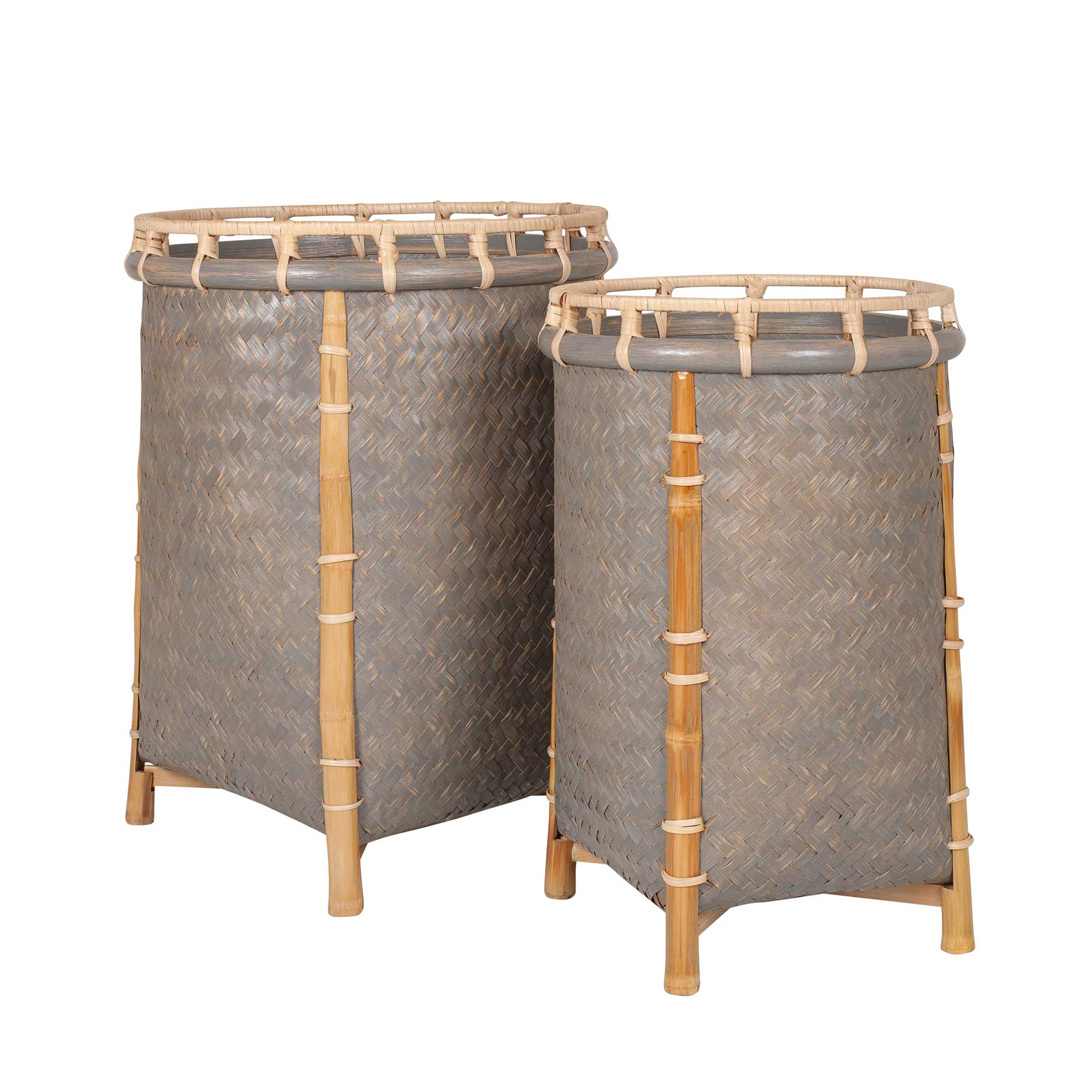 Luz Round Rattan Baskets, Set of 2