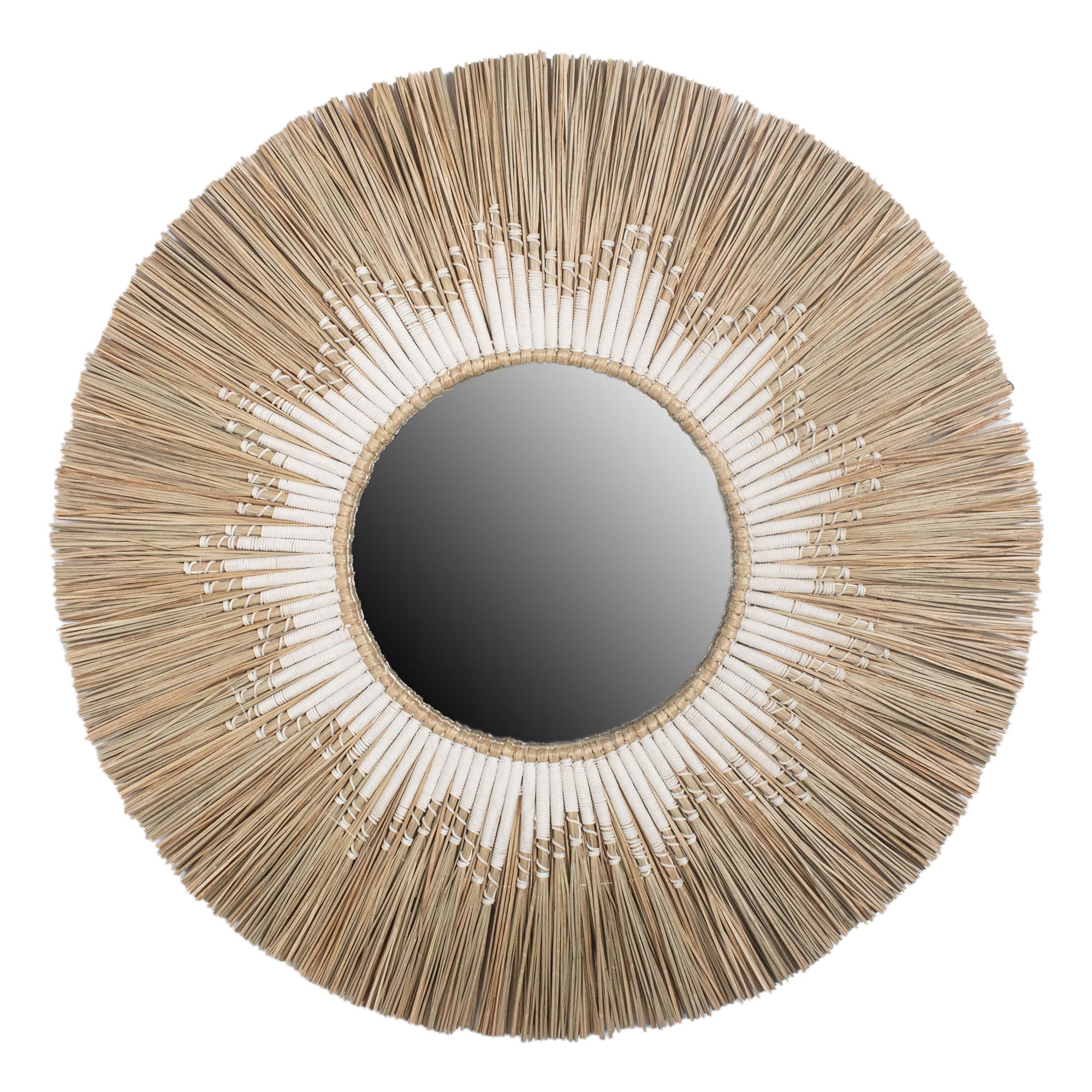 Indigo Road by Egypt Sherrod x East at Main Mendong Seagrass 30&quot; Round Mirror