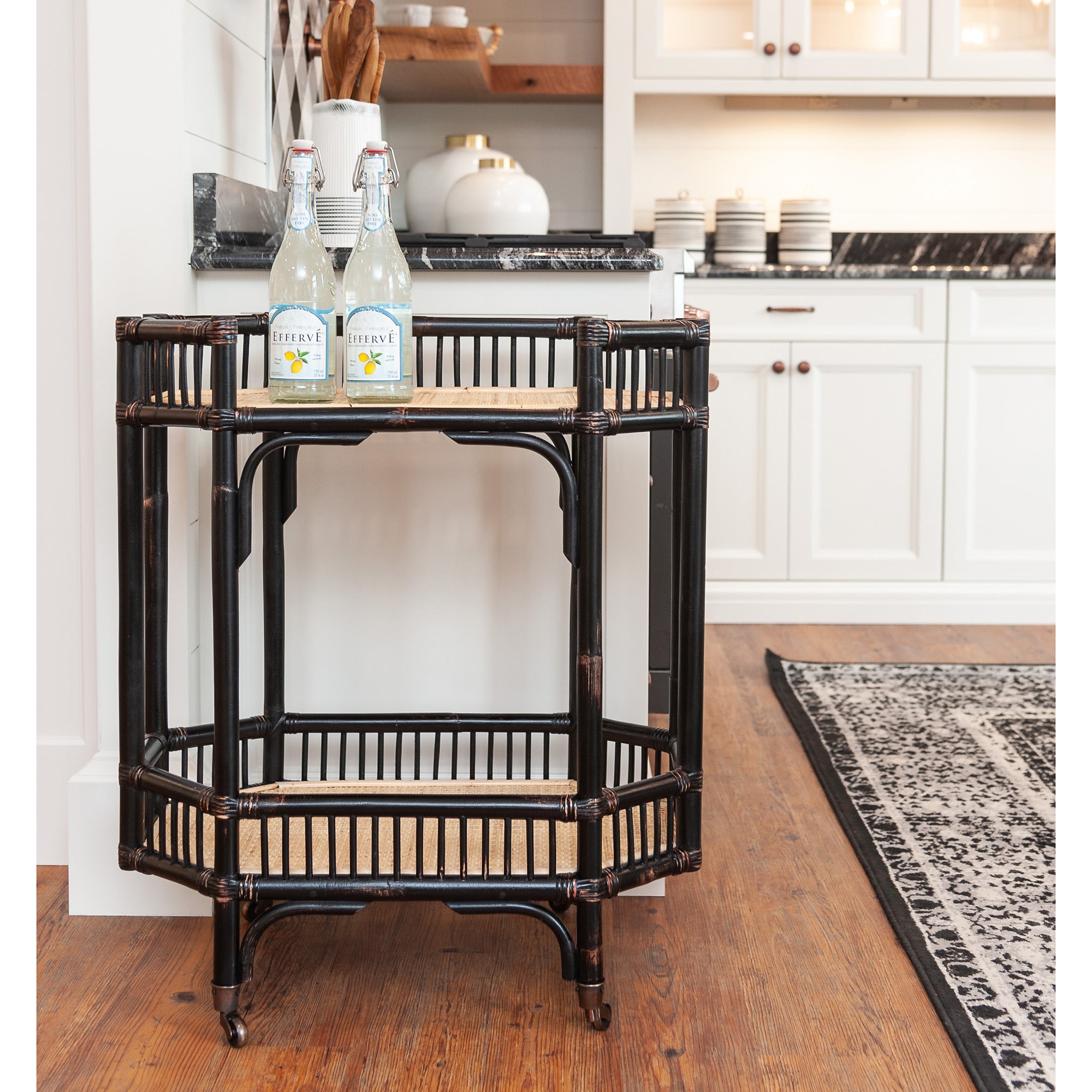 Amelia Rattan Bar Cart