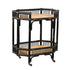 Black Amelia Rattan Bar Cart with Shelf Rattan bar cart