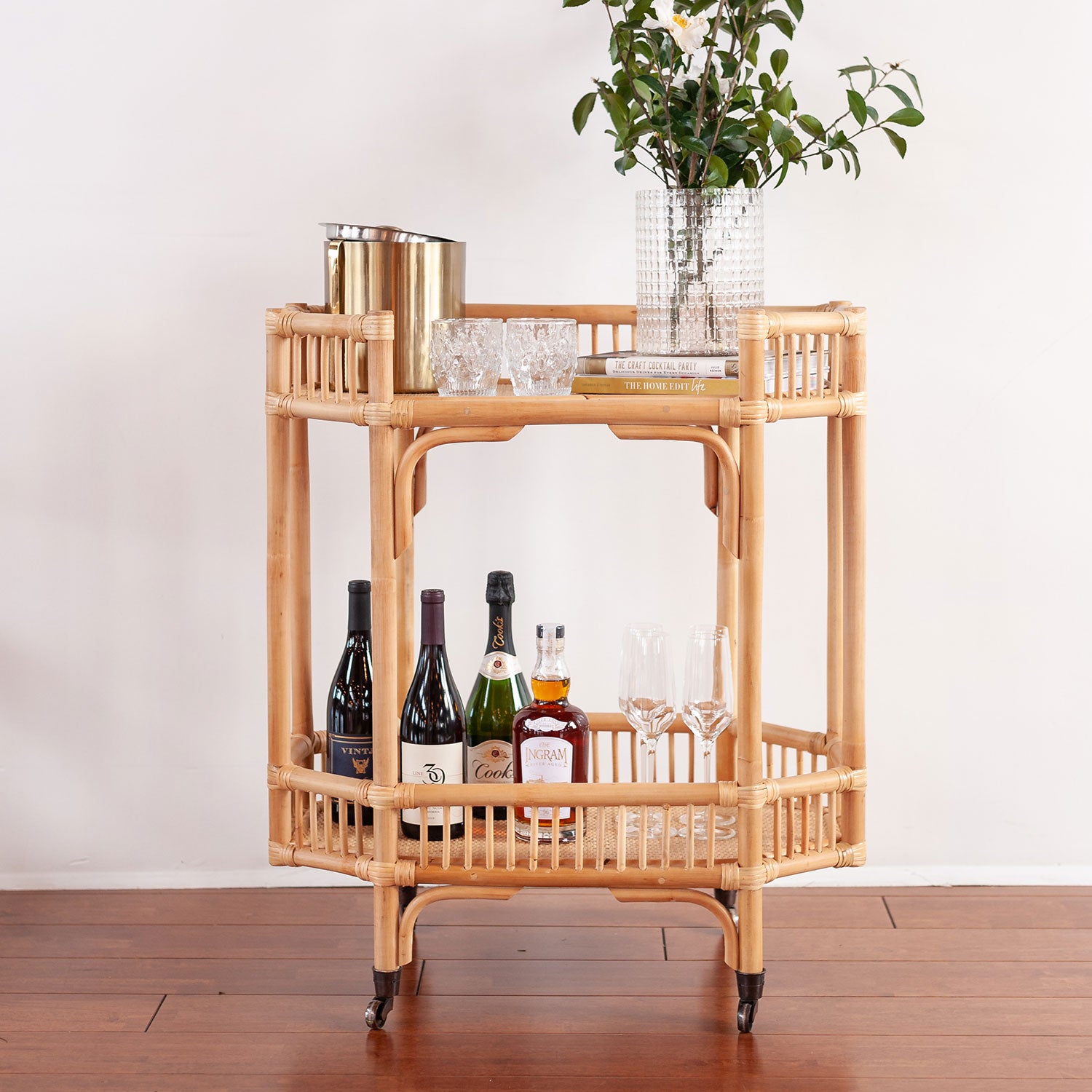 Amelia Rattan Bar Cart