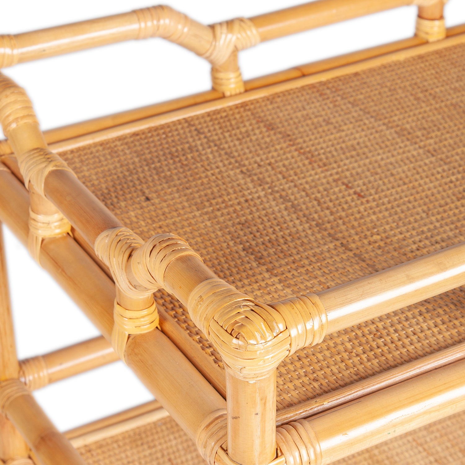 Naples Rattan Rolling Barcart