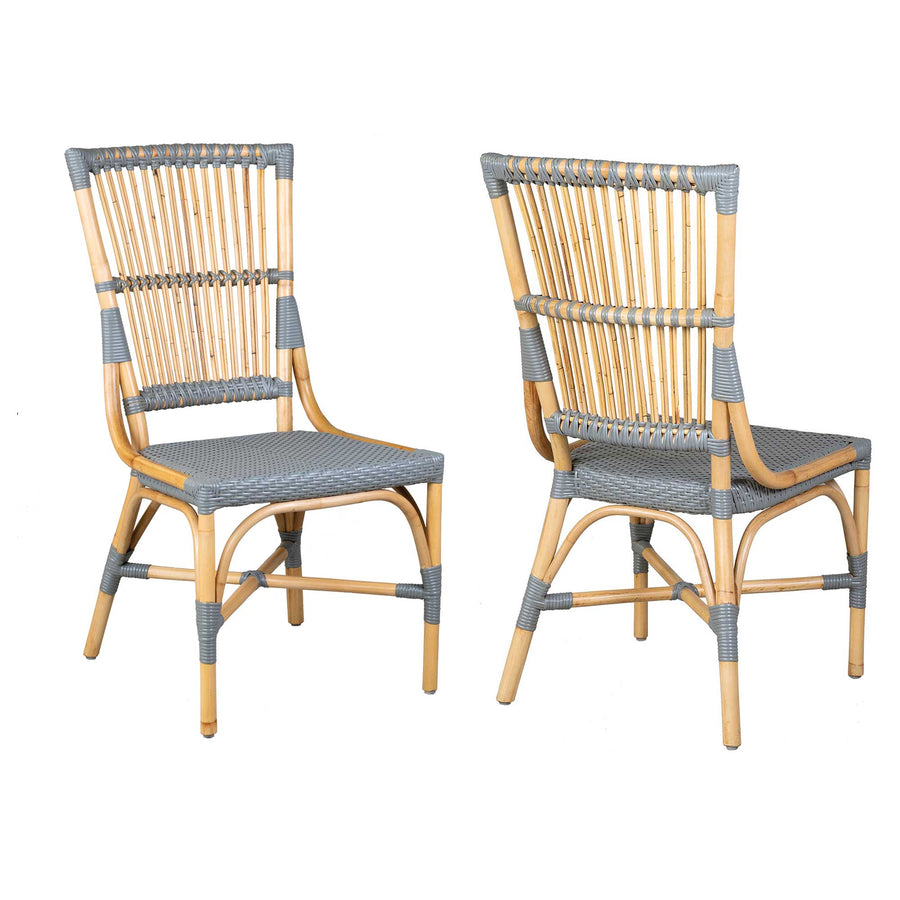 Belen Rattan Bistro Side Chairs, Set of 2