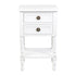 White Nova 16" Handcarved Solid Wood 2-Drawer Side Table Solid Wood nightstand