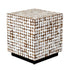 White Mila 17" Square Coconut Shell Accent Table Recycled Coconut Shell accent side table