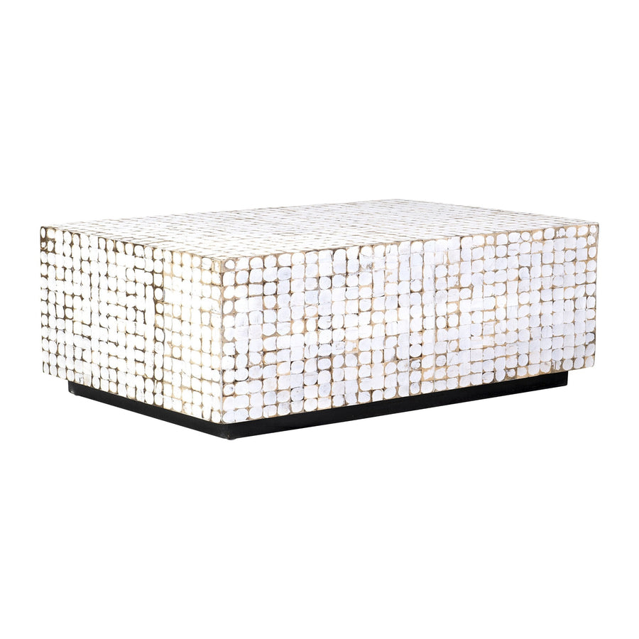 White Coconut Shell Coffee Table
