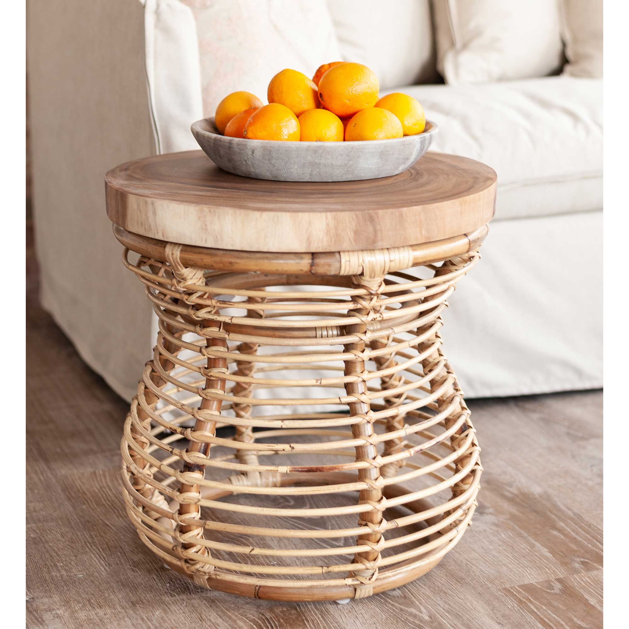 Hannah Woven Raffia Side Table