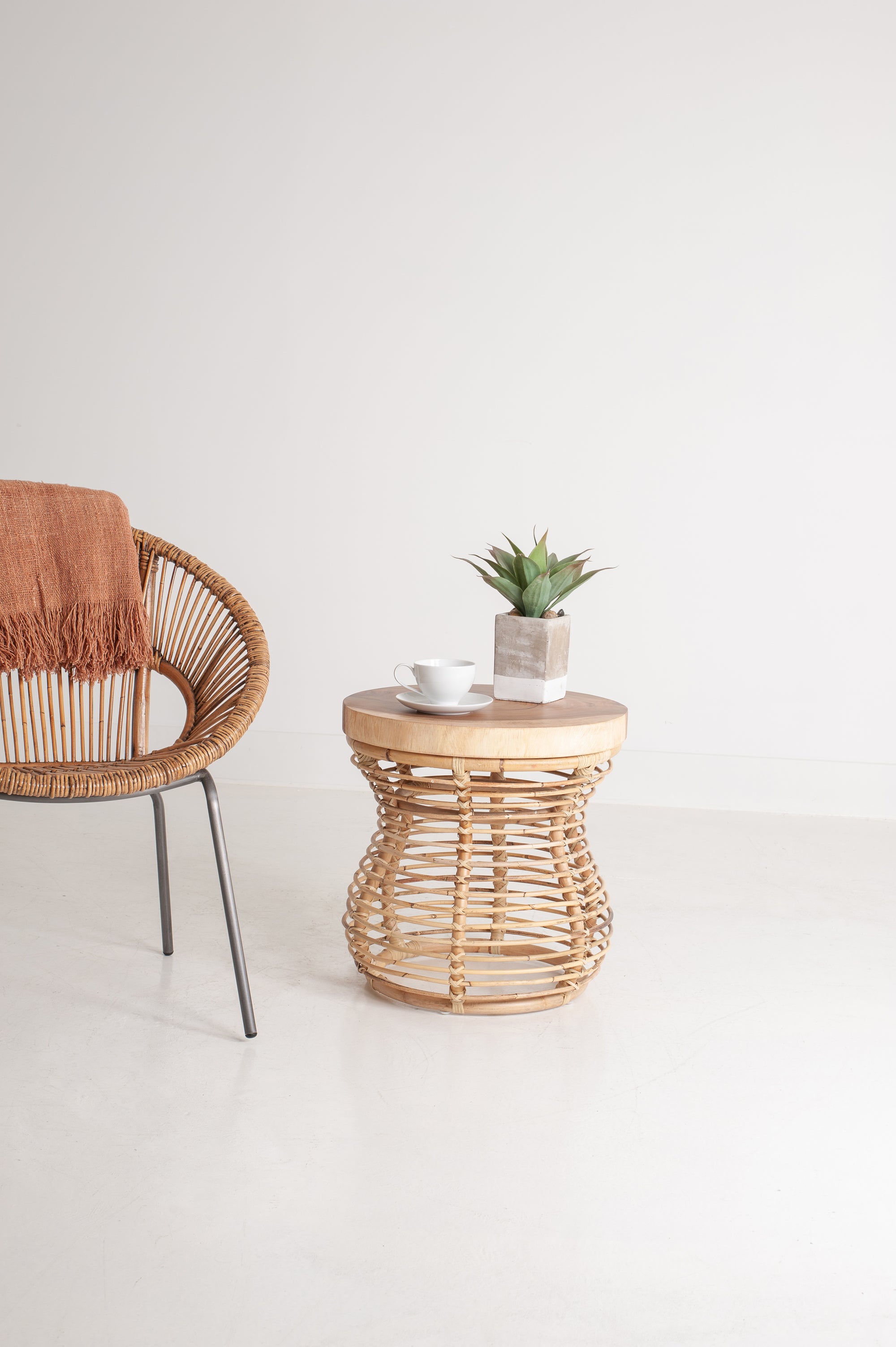 Hannah Woven Raffia Side Table