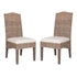 Beige Duvall Rattan Dining Chairs, Set of 2 Mahogany Wood dining chair