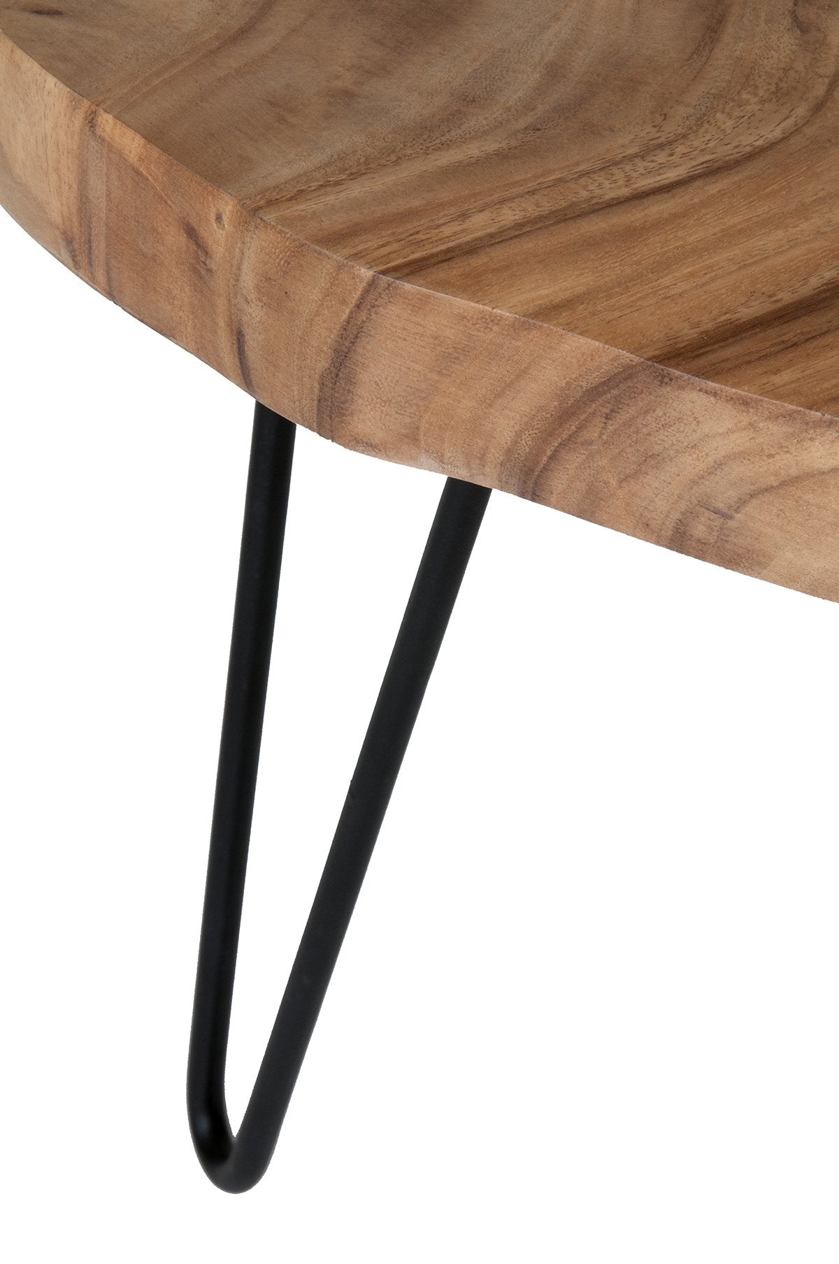 Kai Wood Slab Top Accent Table with Metal Legs