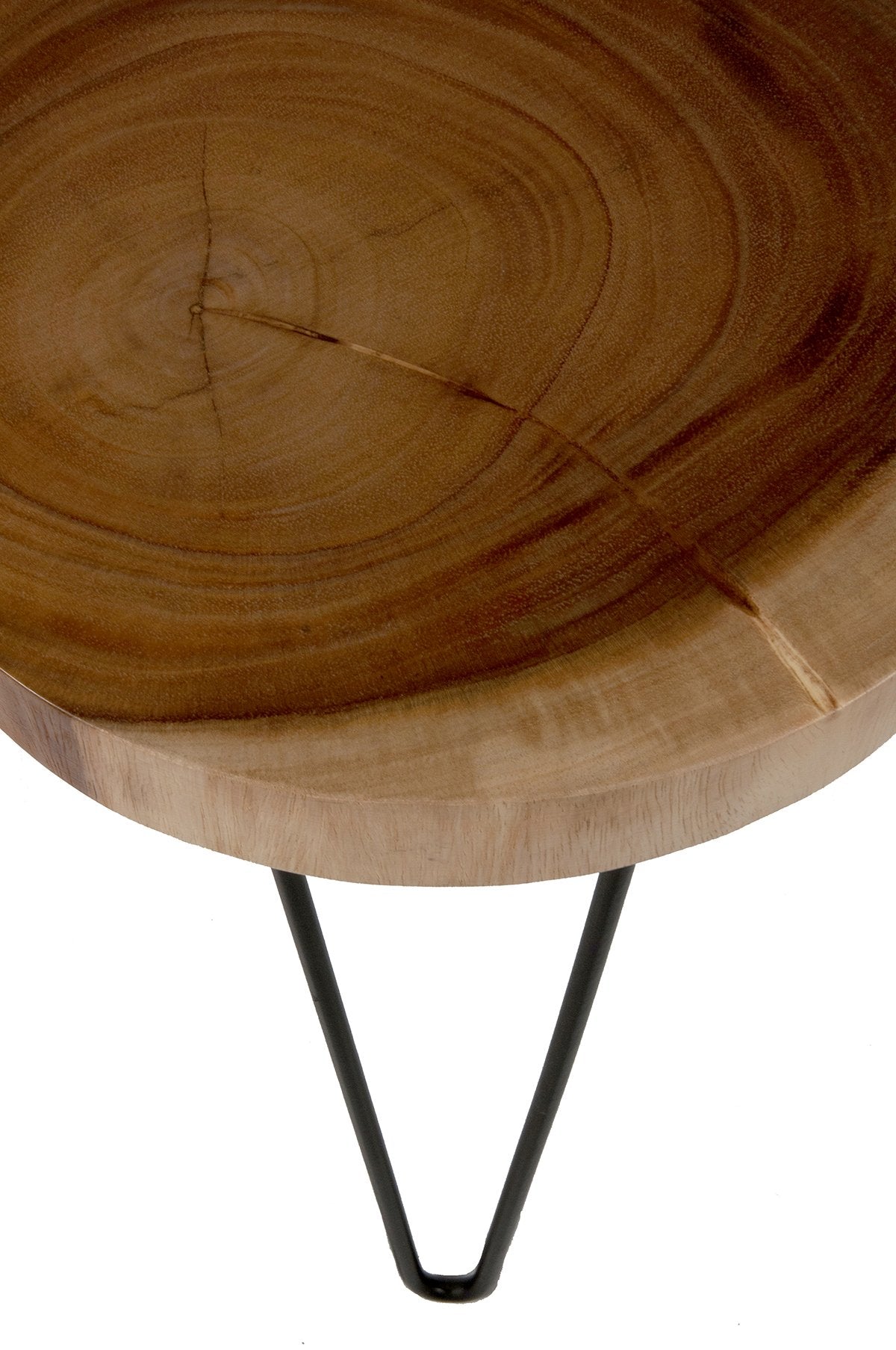 Kai Wood Slab Top Accent Table with Metal Legs