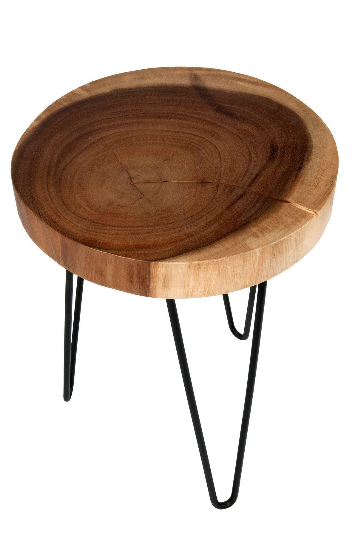 Kai Wood Slab Top Accent Table with Metal Legs