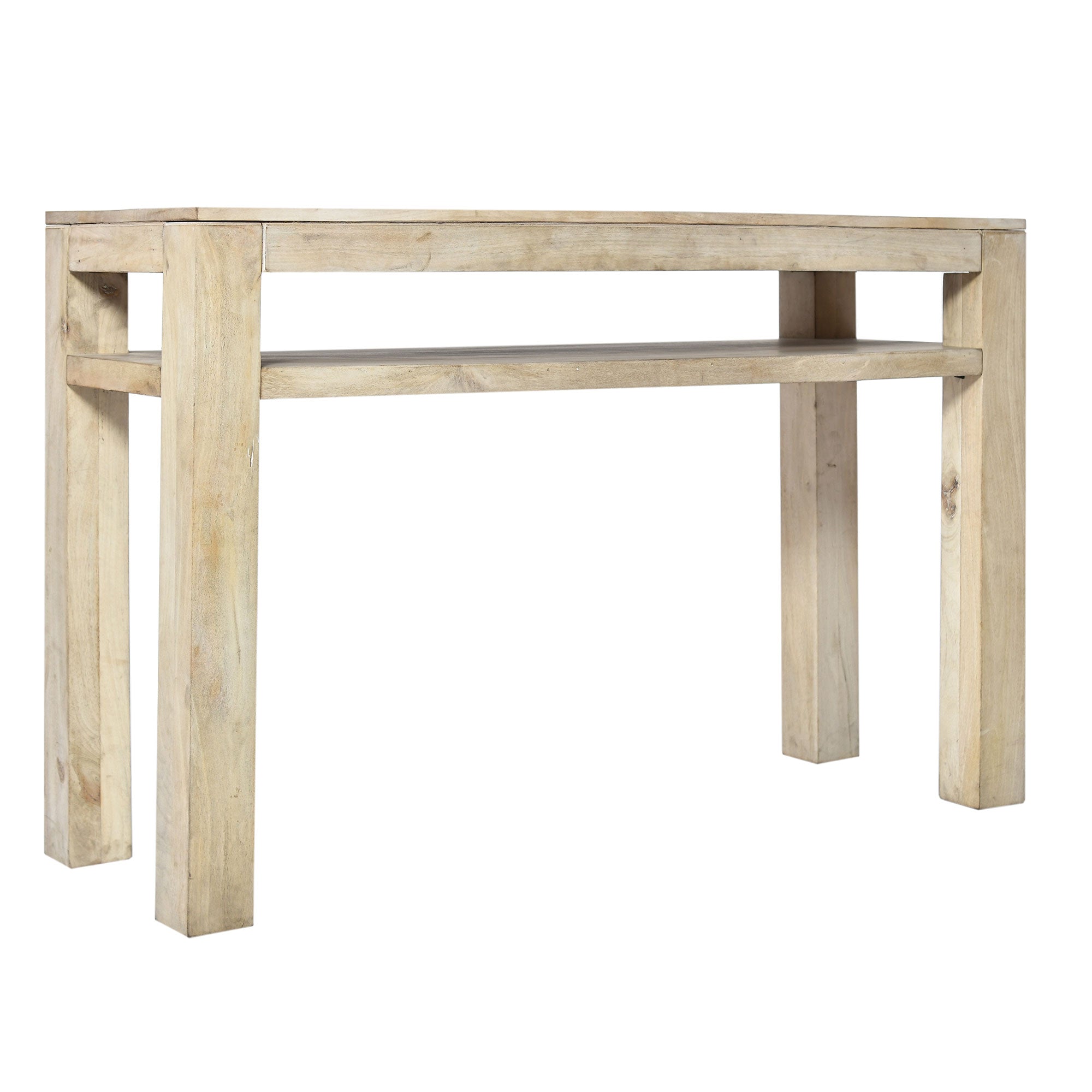 Parsons Solid Wood Console Table with Shelf