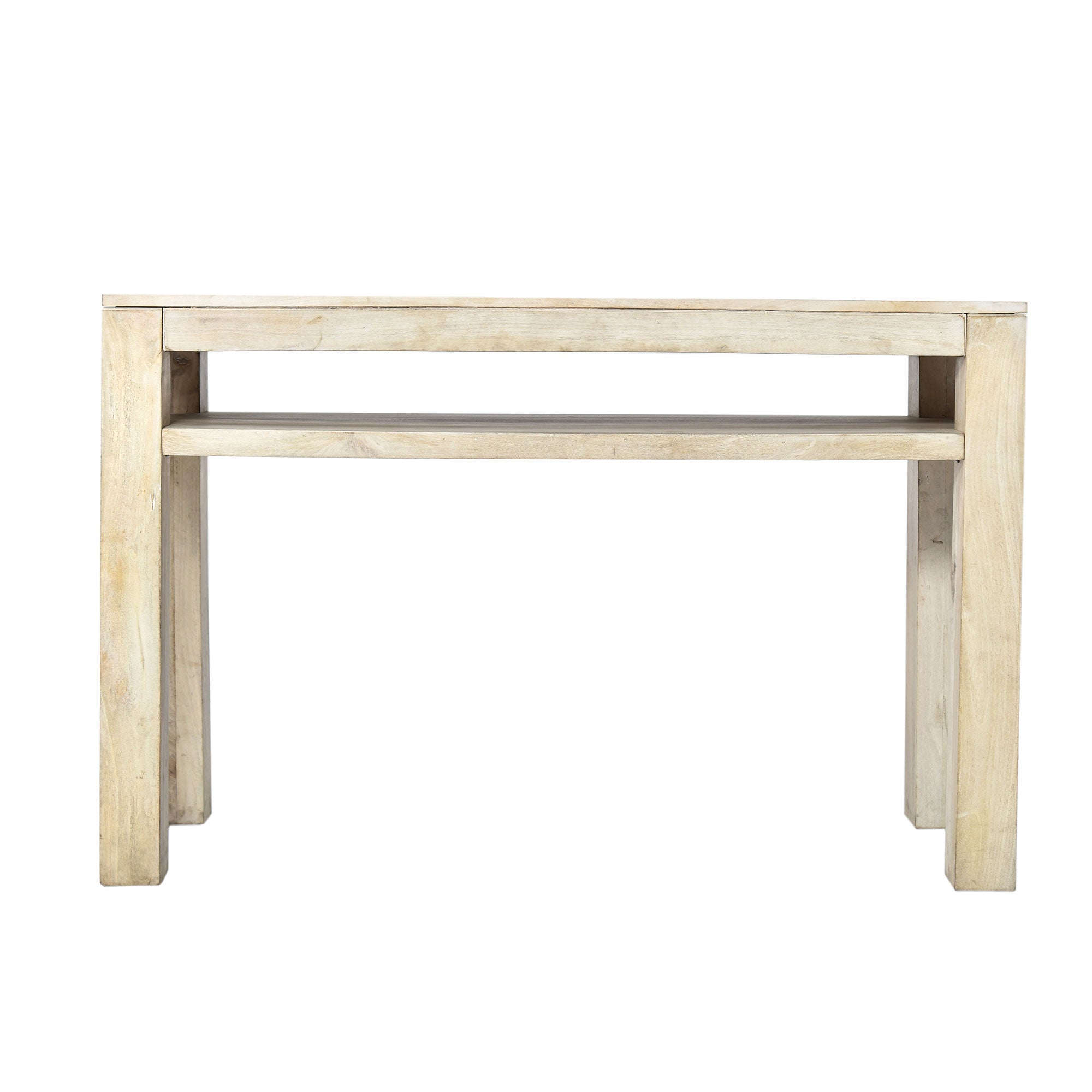 Parsons Solid Wood Console Table with Shelf