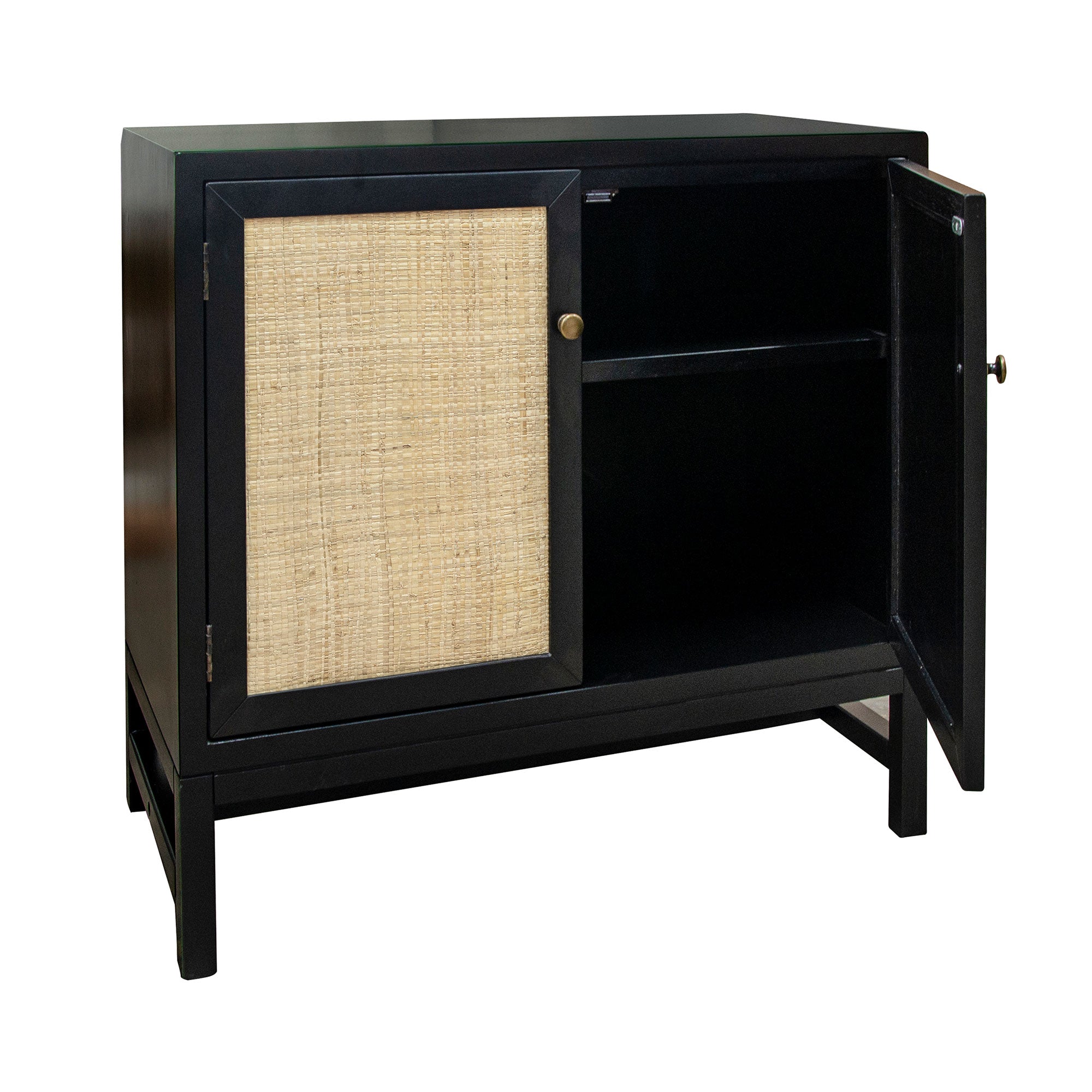 Raelynn 2 Door Raffia Paneled Cabinet