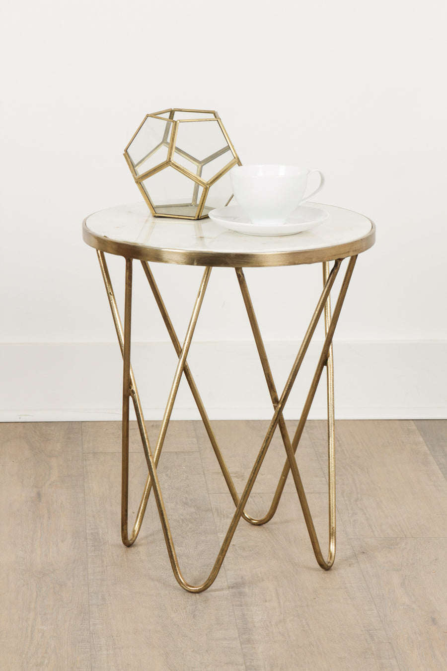Klip Round Marble Top Accent Table