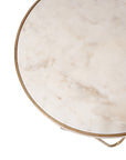 Klip Round Marble Top Accent Table