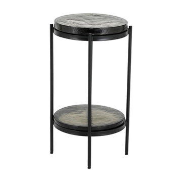 Indigo Road by Egypt Sherrod x East at Main Artemis Metal and Bronze Glass Round Side Table
