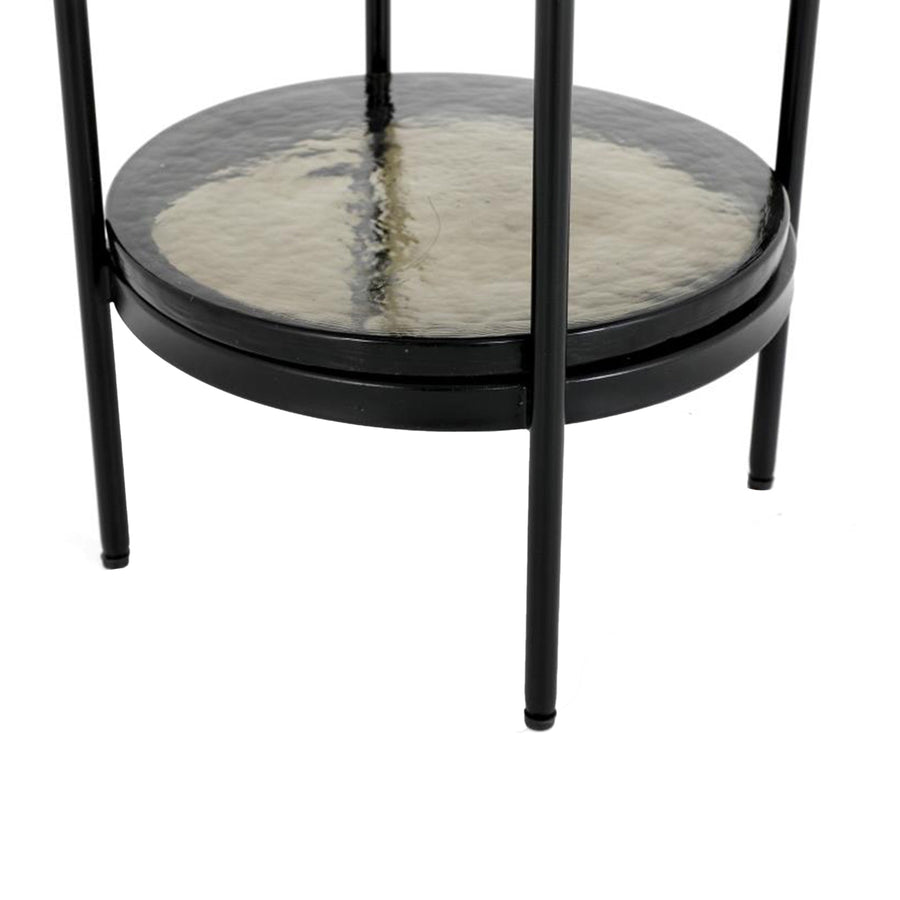 Indigo Road by Egypt Sherrod x East at Main Artemis Metal and Bronze Glass Round Side Table