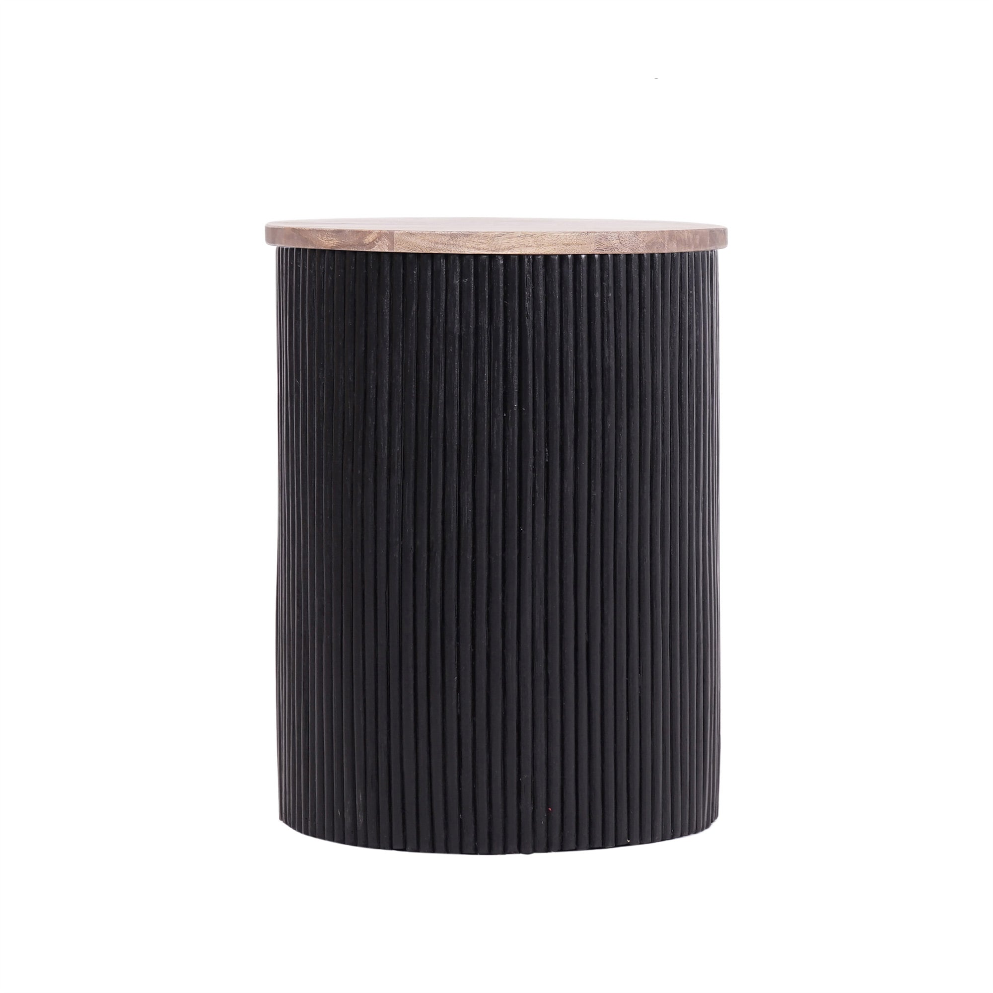 Round Ribbed Storage Side Table East at Main