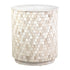Beige Fulton 20" Mosaic Teak Storage Accent Table Teak Wood accent side table