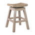 Beige Joyce Swivel Teak & Abaca Stool Mango Wood counter stool