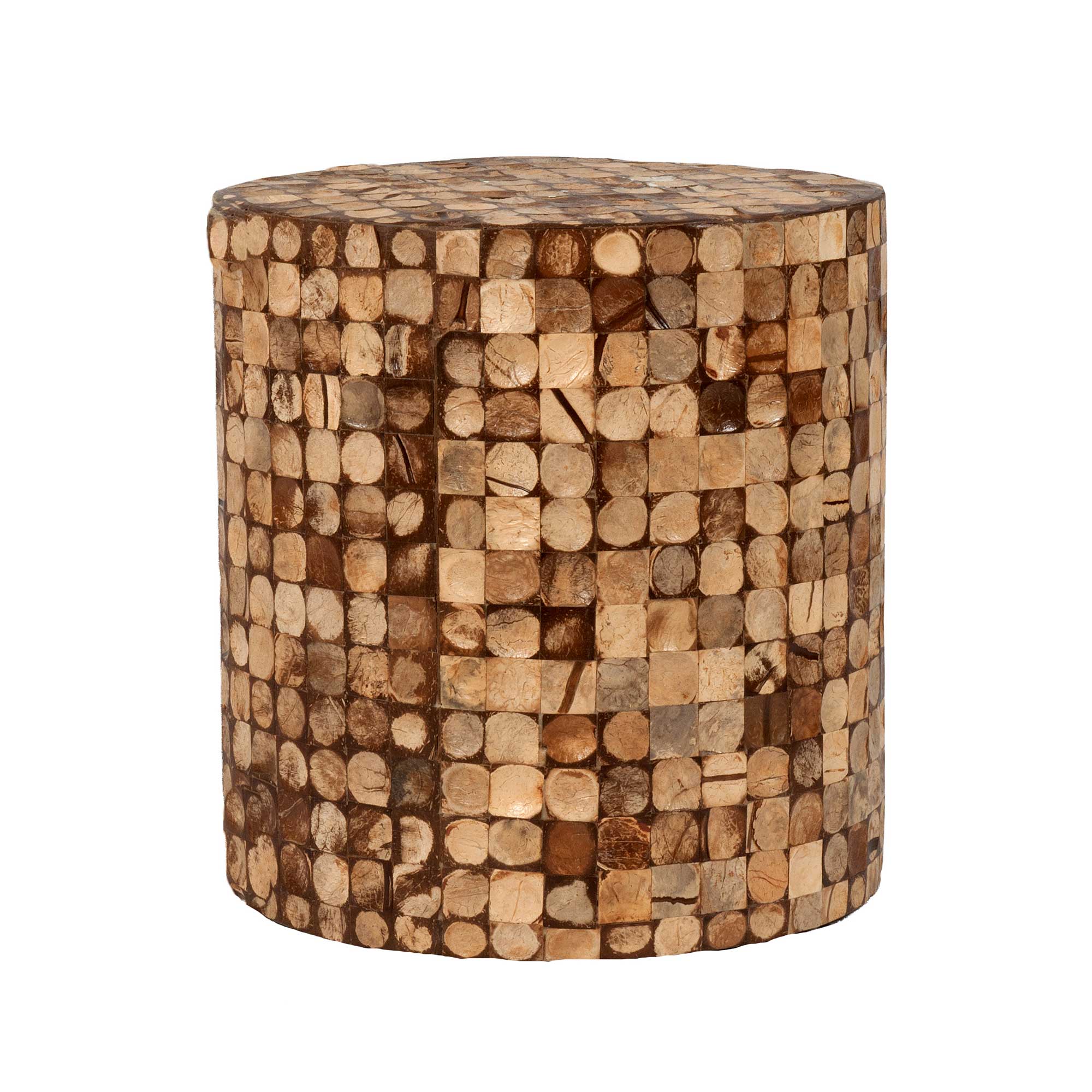 Mila Coconut Shells Round Accent Table