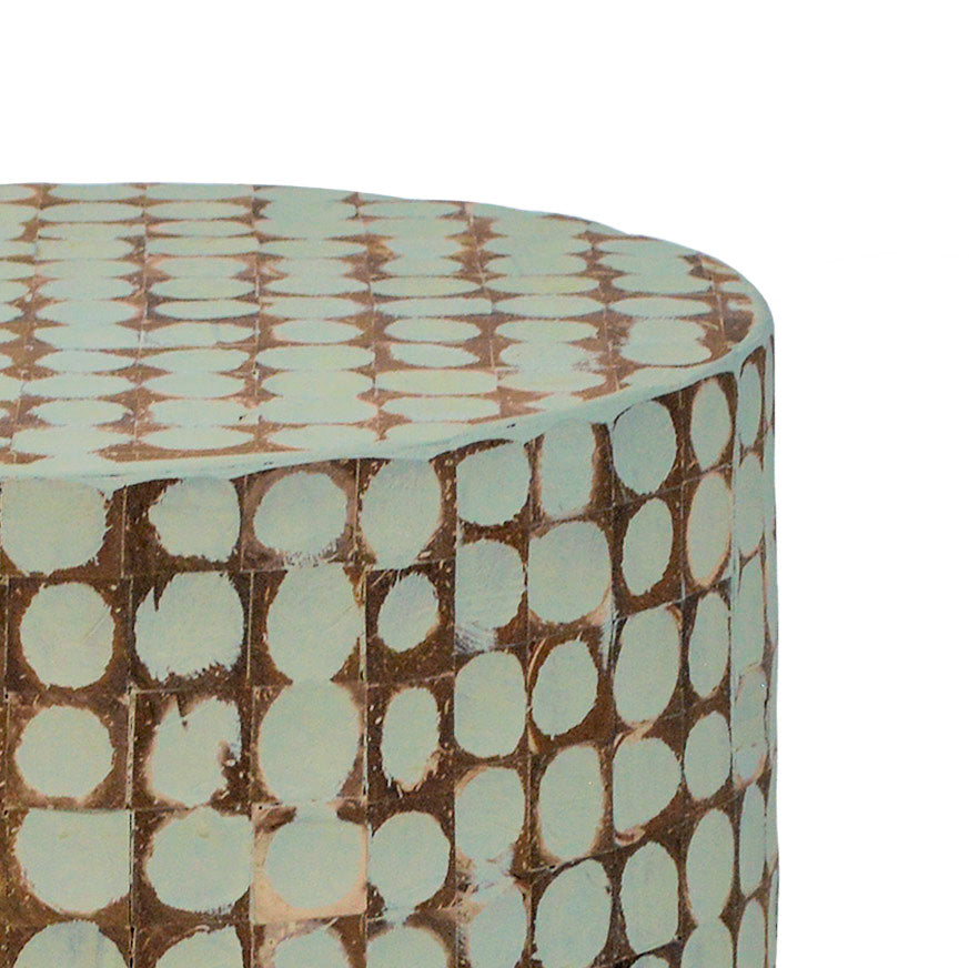 Mila Coconut Shells Round Accent Table