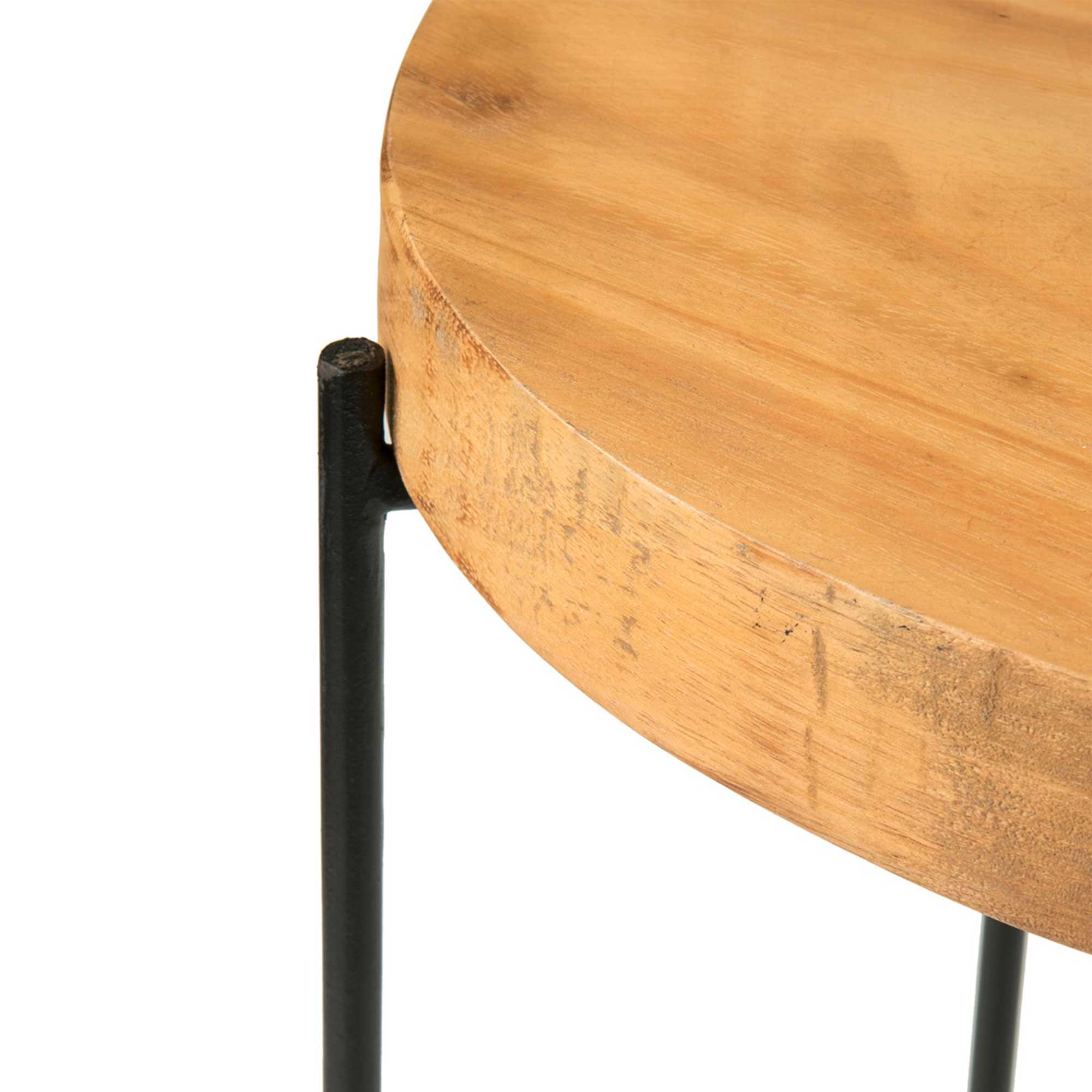 Kaley Teak Top Accent Table