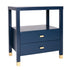 Navy Hooper 2-Drawer Solid Wood Side Table Solid Wood nightstand