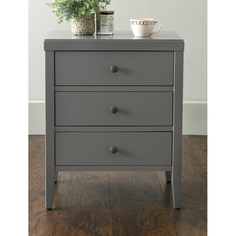 Webb 3 Drawer Solid Wood Nightstand