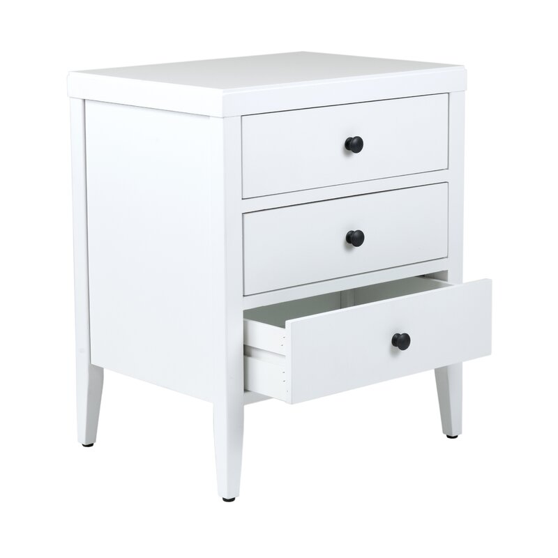 Webb 3 Drawer Solid Wood Nightstand