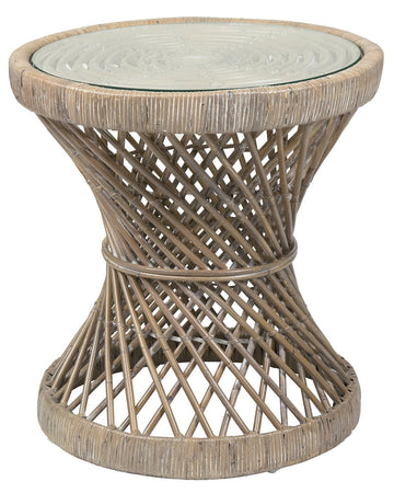 Grey Rattan Accent Table