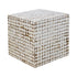 White Juliette Square Recycled Coconut Shell 16" Accent Table Recycled Coconut Shell accent side table