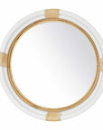 24" Marina Round Rattan Mirror