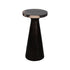 Black Kayu Round Petrified Wood 12" Pedestal Table Munggur Wood accent side table