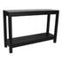 Black Petter Rectangular Solid Mindi Wood 47" Console Table with Shel Mindi Wood console table